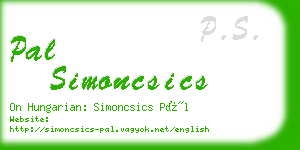 pal simoncsics business card